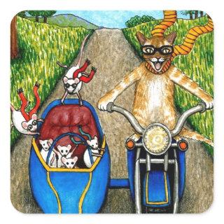 Cat 384 square sticker