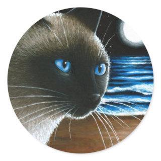 Cat 396 Siamese Classic Round Sticker