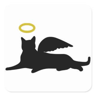 Cat Angel Square Sticker