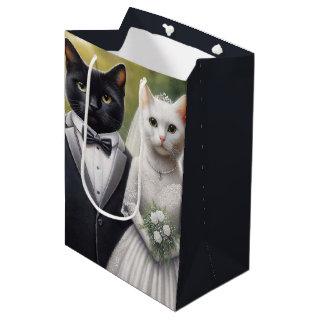 Cat Bride and Groom Medium Gift Bag