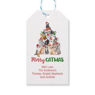Cat Christmas Tree Cat Lover Cat Owner  Gift Tags