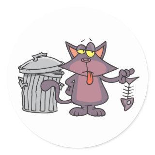 Cat Eating Garbage Stickers