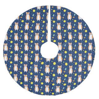 Cat Gift | Space Cat Pattern Graphic Brushed Polyester Tree Skirt