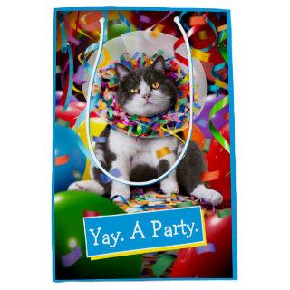 Cat In Party Cone Medium Gift Bag