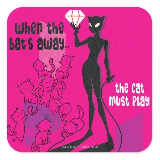 Cat Must Play Square Sticker