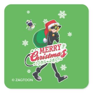 Cat Noir | Merry Christmas Square Sticker