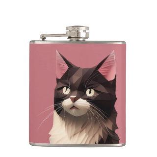 Cat Paper Cut Art Pet Care Food Shop Animal Clinic Flask