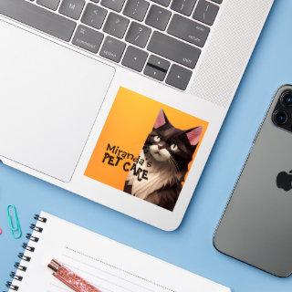 Cat Paper Cut Art Pet Care Food Shop Animal Clinic Sticker