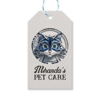 Cat Paper Origami Pet Care Grooming Animal Clinic Gift Tags