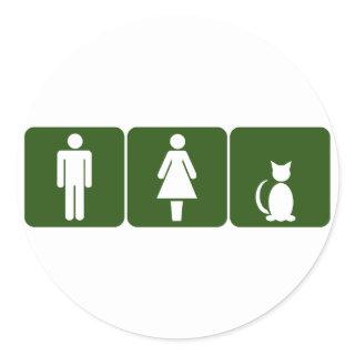Cat Restroom Classic Round Sticker