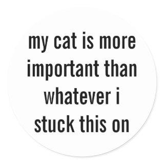 CAT SUPREMACY CLASSIC ROUND STICKER