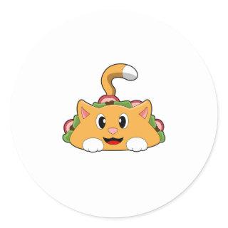 Cat Taco Classic Round Sticker