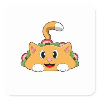 Cat Taco Square Sticker