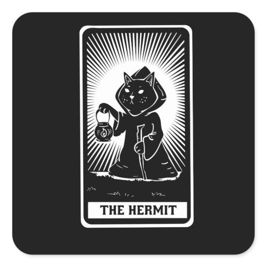 Cat Tarot Card Fantasy Square Sticker
