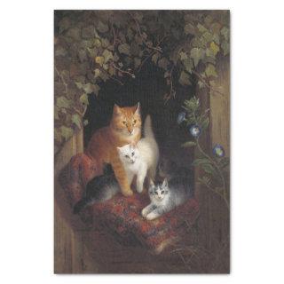 Cat With Kittens by Henriette Ronner-Knip Tissue Paper