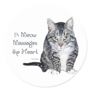 Cat Words of Wisdom - Meow Classic Round Sticker