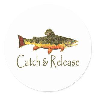 Catch & Release Trout Fishing Classic Round Sticker