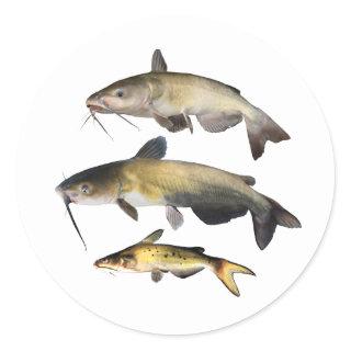 Catfish Family Classic Round Sticker