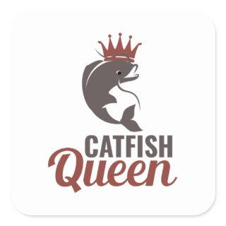 Catfishing Catfish Fishing Fisherman Fish Queen Square Sticker