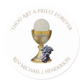 Catholic Priest Anniversary Ordination Chalice Classic Round Sticker