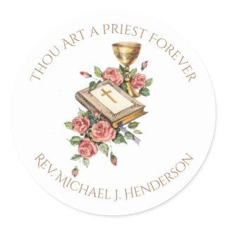 Catholic Priest Anniversary Ordination Chalice Classic Round Sticker