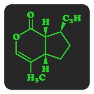 Catnip Nepetalactone Molecular Chemical Formula Square Sticker
