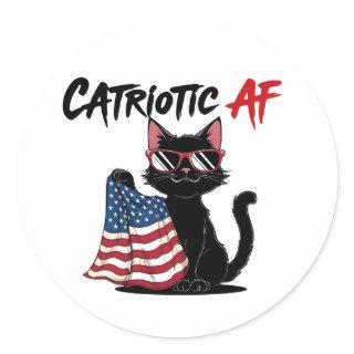 Catriotic AF – Cool Black Cat Patriotic Sticker