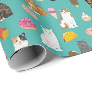 Cats and food cute pattern