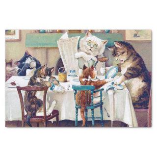 Cat's Breakfast Time, Louis Wain Tissue Paper