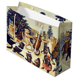Cat's Christmas Party, Louis Wain Large Gift Bag