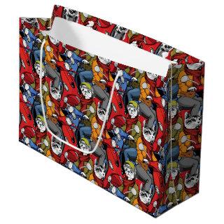 Cats & Dogs Scooter Pattern Large Gift Bag