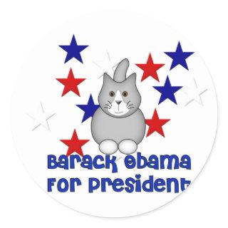 Cats For Obama Classic Round Sticker