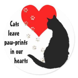 Cats leave Paw-Prints in our Hearts sticker