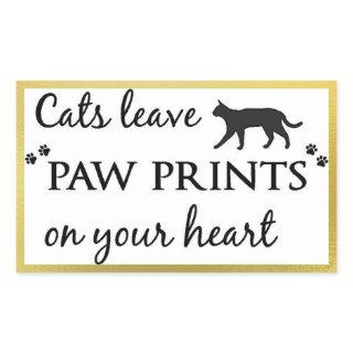 Cats Leave Paw Prints On Your Heart Rectangular Sticker