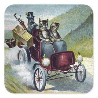 Cats on Vacation in the Catskill Mountains Square Sticker