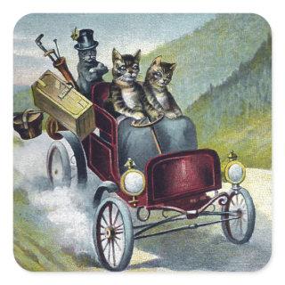 Cats on Vacation in the Catskill Mountains Square Sticker