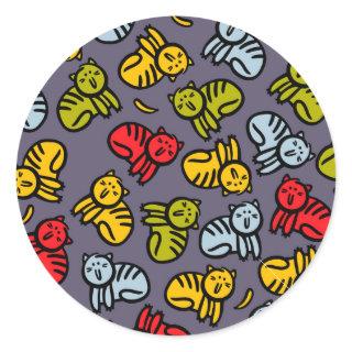Cats plus bananas classic round sticker