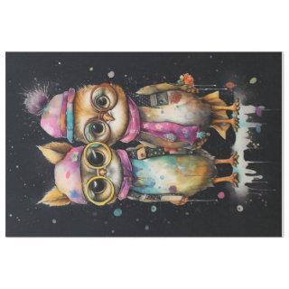 Cats with splashes of color: Artistic Pixie Chicks Tissue Paper