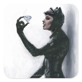 Catwoman Illustration Square Sticker