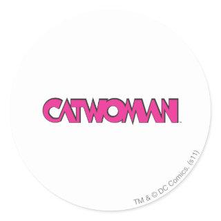Catwoman Logo Pink Classic Round Sticker