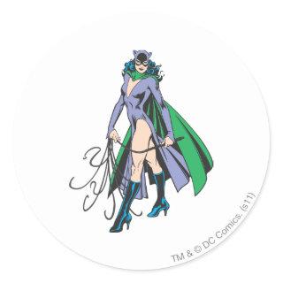 Catwoman Stands Classic Round Sticker