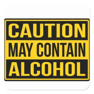 Caution May Contain Alcohol Sign Sticker