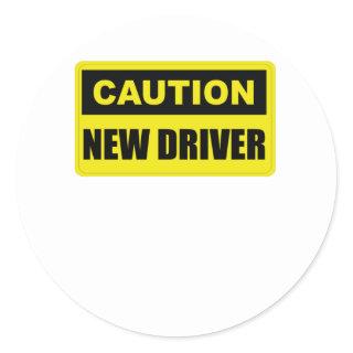 Caution New Driver - Lady Driver - Student Driver Classic Round Sticker