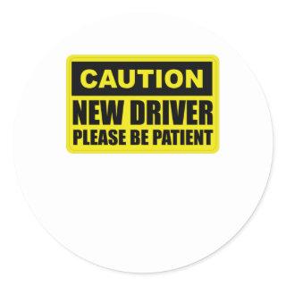 Caution New Driver - Please Be Patient - Student Classic Round Sticker