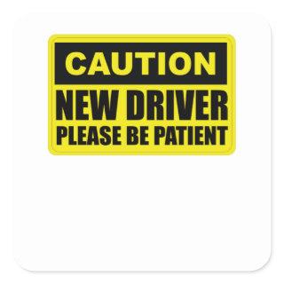 Caution New Driver - Please Be Patient - Student Square Sticker
