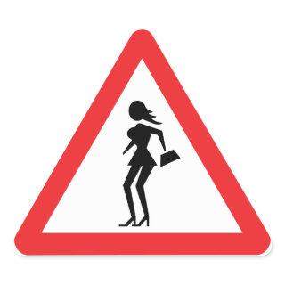 Caution Prostitute (Attenzione Prostitute) Triangle Sticker