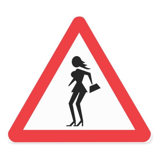 Caution Prostitute (Attenzione Prostitute) Triangle Sticker