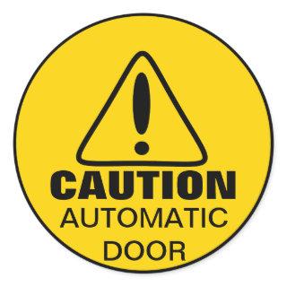 Caution Sign Automatic Door Classic Round Sticker