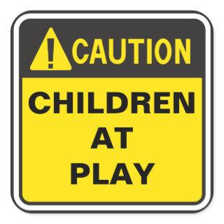 Caution Sign Square Sticker