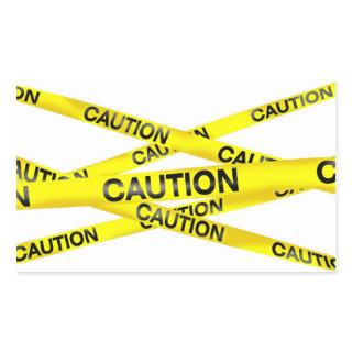 Caution Tape Rectangular Stickers
